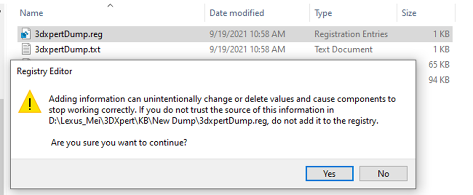 How to create a Dump file from 3DXpert