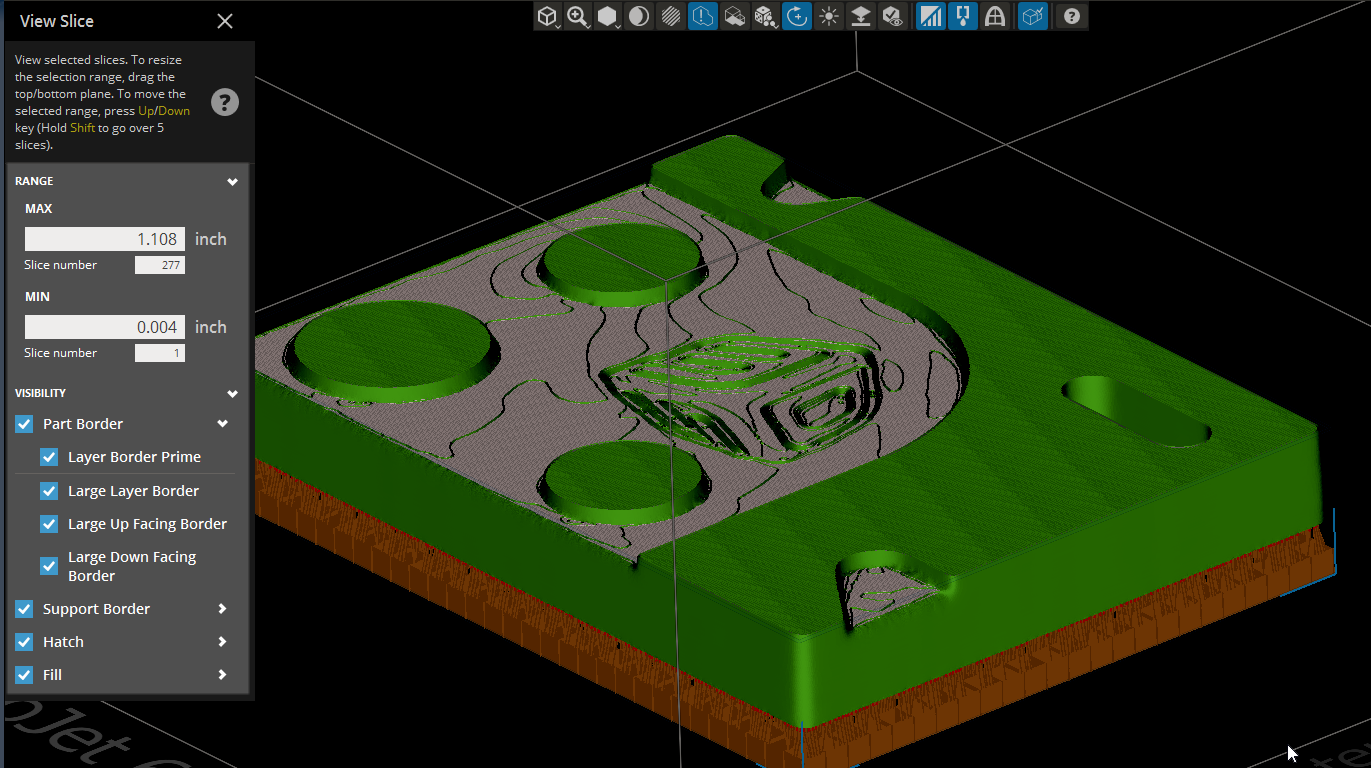 If I create an SLA build file how can I view the results of slicing