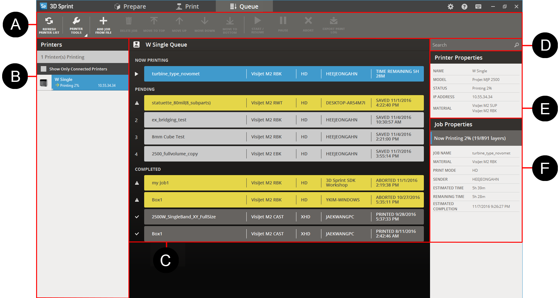 How do I control the status of a job in the queue