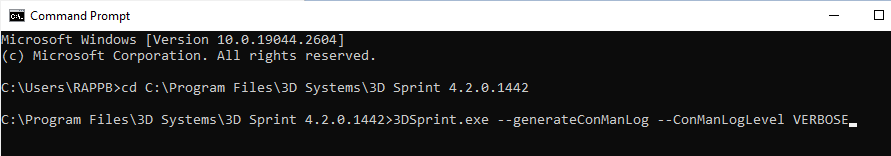Generating ConMan Logs in 3D Sprint